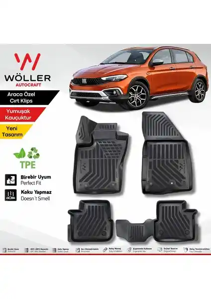 Wöller Fiat Egea Cross 2021 ve Sonrası İçin Yüksek Kaliteli Koruma ve Estetik Paspaslar