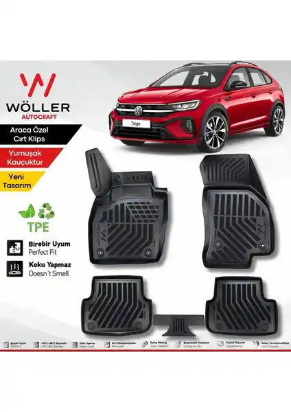 Wöller Vw Taigo 2022 Sonrası İçin Özel 3D Havuzlu Paspas - Dayanıklı ve Çevre Dostu Koruma