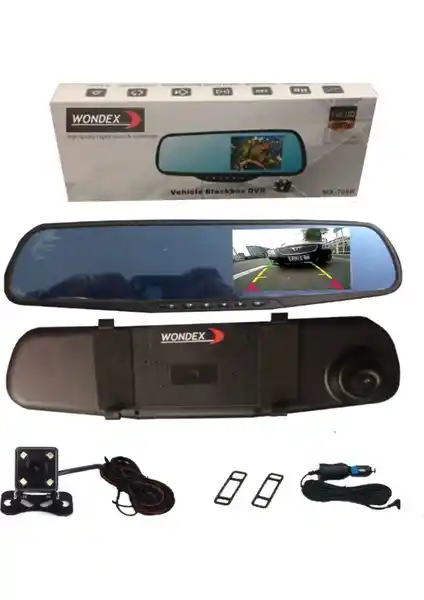 WONDEX Dikiz Aynası Ekran Kayıt Özellikli Kamera Seti Güvenlik ve Konfor Artırıcı Çözüm