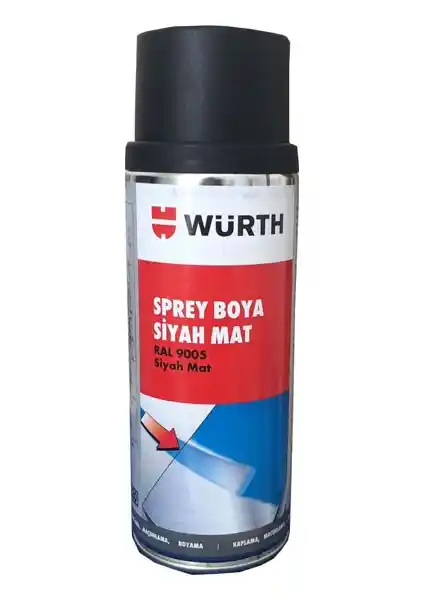 Würth Sprey Boya 400 ml Mat Siyah - Dayanıklı ve Hızlı Kuruyan Kaplama Ürünü