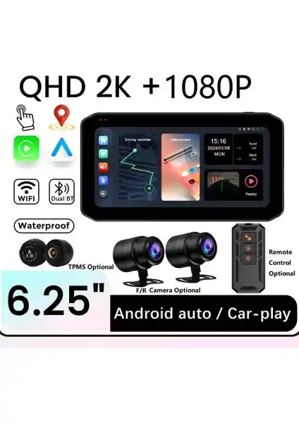 Yeelock 6.25 İnç 2K Motosiklet Navigasyon Sistemi Güvenilir ve Dayanıklı Çözüm