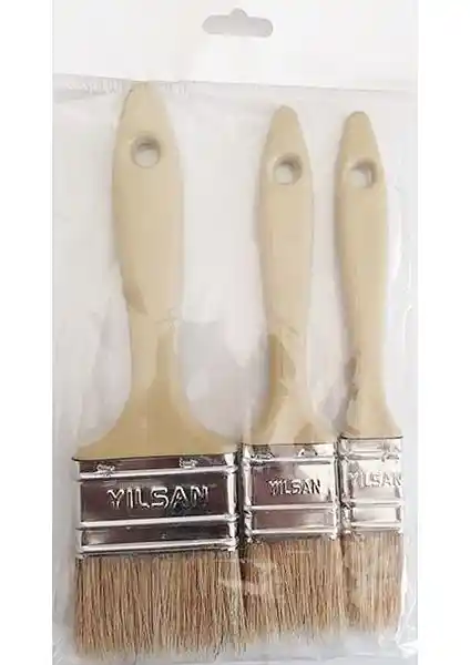 Yılsan Kestirme Boya Fırçası 3 Parça Seti İç Mekan ve Badana İşleri İçin Profesyonel Kullanım