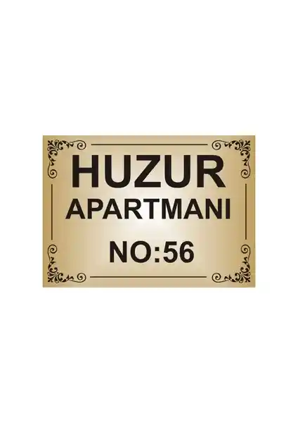 Yüksel Apartman Isim Tabelası: Şık ve Dayanıklı Altın Renkli Alüminyum Levha Tasarımı