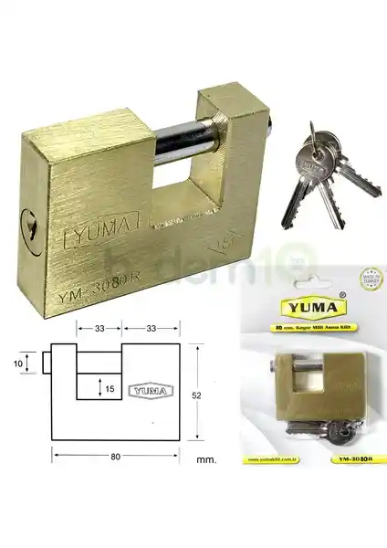 Yuma 3080 Kayar Milli Asma Kilit Güvenlikte Yeni Düzey Sağlayan Dayanıklı Çözüm