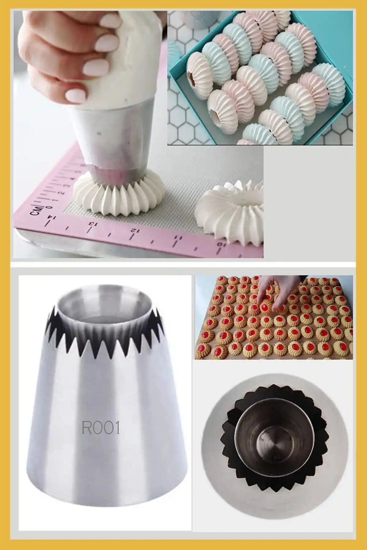 Alman Paslanmaz Çelik Krema Torbası Ucu ve Şanti Torbası Seti – Profesyonel Pasta Süsleme