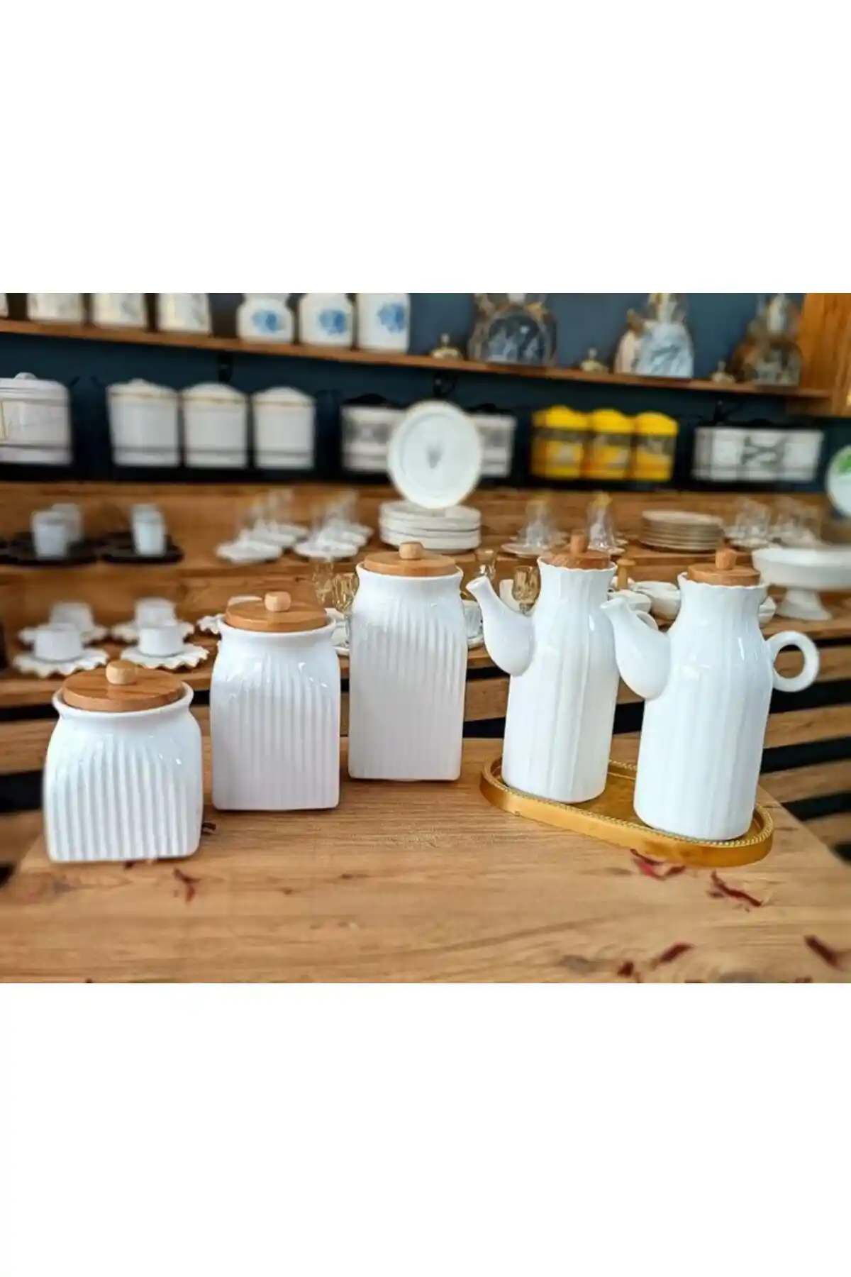 Karçiçeği Home 6 Parça Bambu Standlı Papatya Desenli Porselen Kavanoz ve Yağdanlık Seti Değerlendirme