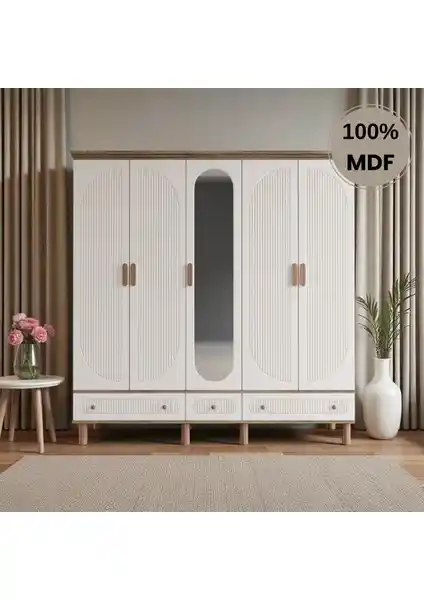 Comiet Sally 5 ve 6 Kapaklı Aynalı MDF Gardırop Karşılaştırması ve Özellikleri
