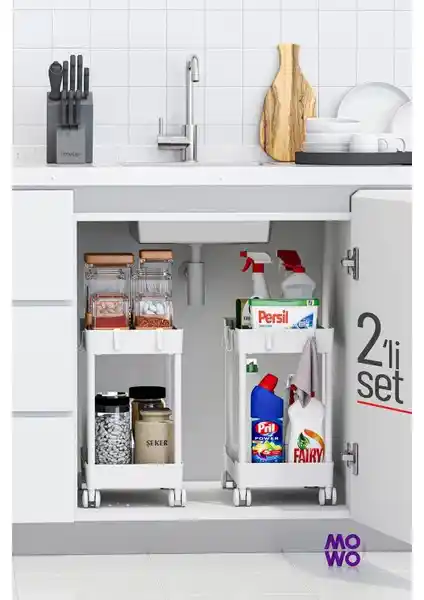 Mutfak ve Banyo Düzenleme Çözümleri: Katlı Tekerlekli ve Ahşap Köşe Rafları