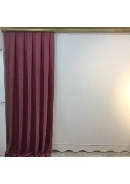 Taç Pileli Fon Perde Modelleri Gül Kurusu ve Düz Tasarım Karşılaştırması