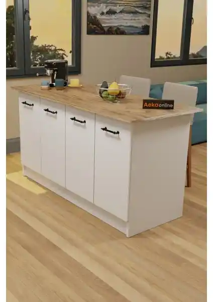 Aeka AE-2040 Vera Çok Amaçlı Mutfak Adası ve Yemek Masası Modern Tasarım
