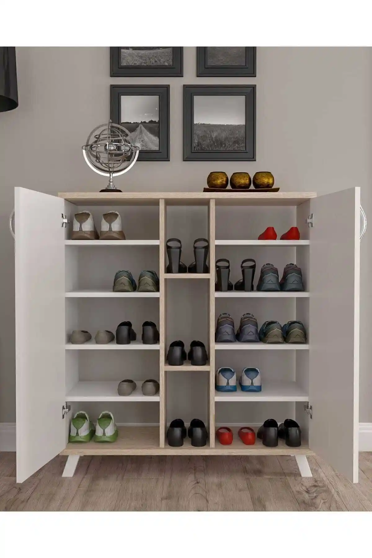 Aeka Ecem 2 Kapaklı Raflı Çok Amaçlı Ayakkabılık Modern ve Dayanıklı Tasarım