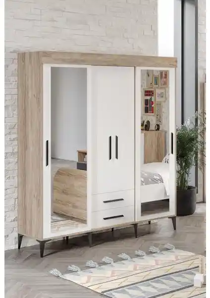 Afilli İldır Sürgülü 2 Kapaklı Gardrop: Modern ve Fonksiyonel Depolama Ünitesi