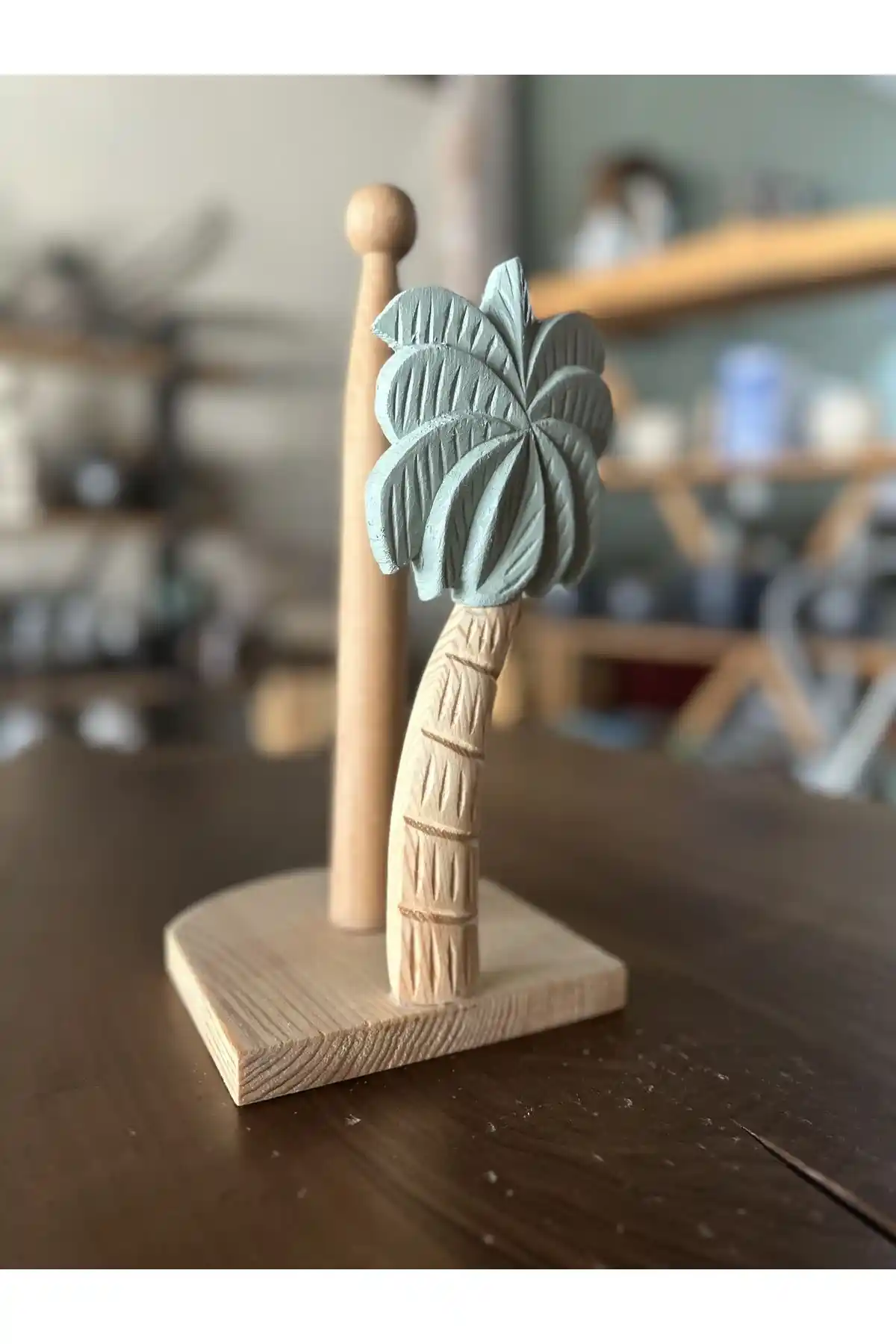 Ahşap El Oyması Bambu Kâğıt Rulo Havluluk Estetik ve Sürdürülebilir Banyo Dekorasyonu İçin