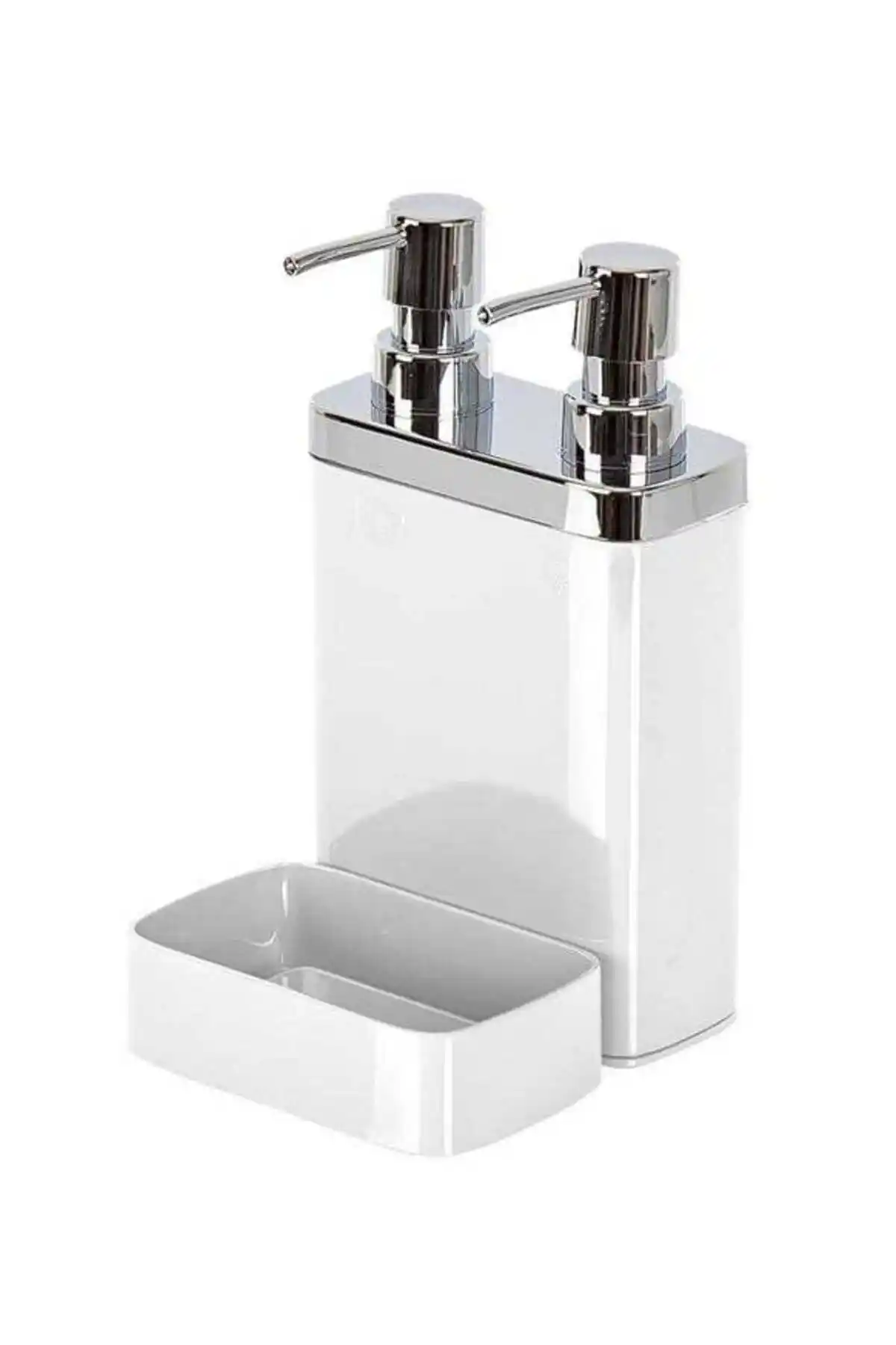 Almital Beyaz Hazneli Sıvı Sabunluk ve Deterjanlık Modern Mutfak Aksesuarı