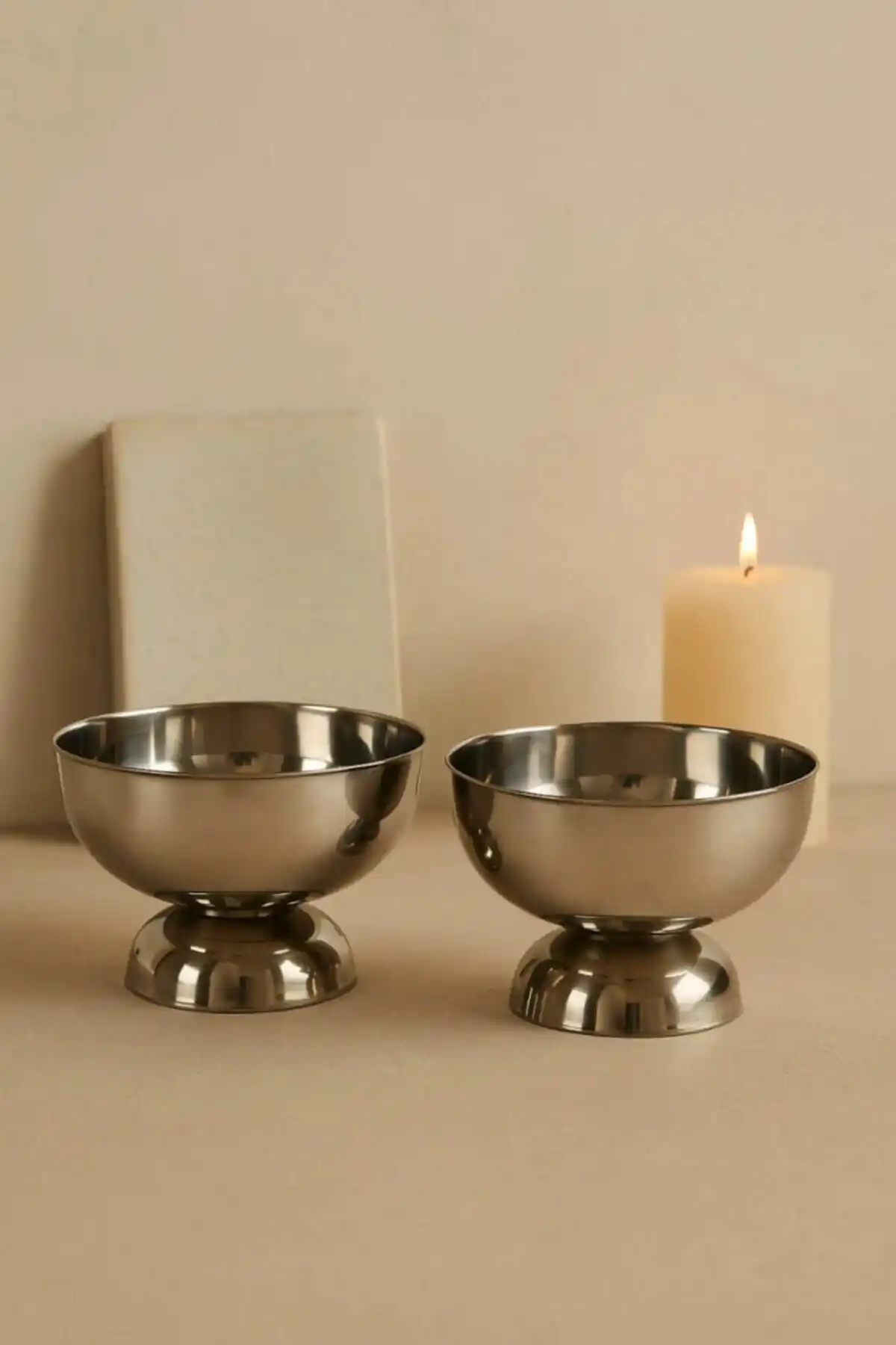 Anadolu Saray 2'li Çelik Dondurma Sunum Kasesi Şıklık ve Fonksiyonellik Bir Arada