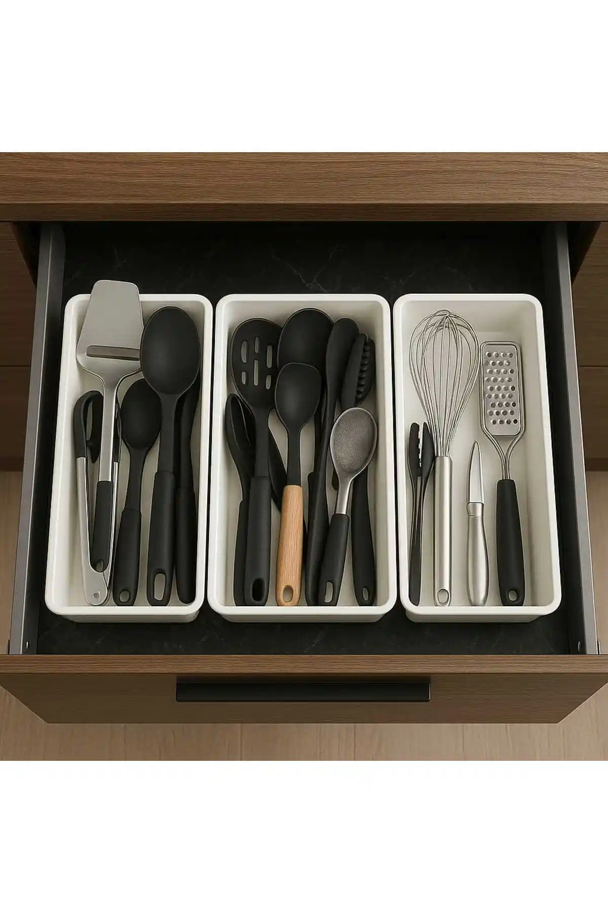 Ankahometoys 3'lü Beyaz Kaşıklık Seti: Mutfak Düzeninizi Geliştiren Pratik Çözüm