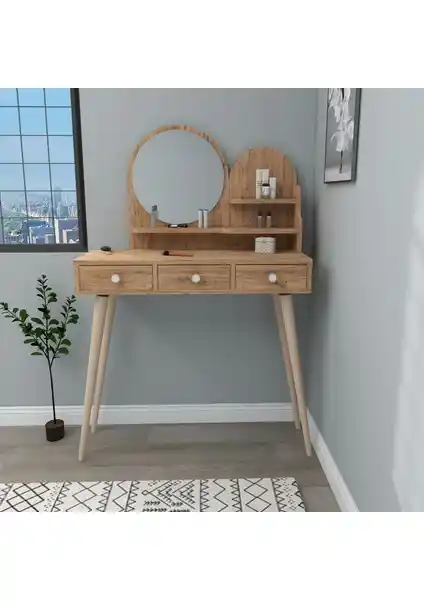 Arnetti Ruges Çekmeceli Ahşap Ayaklı Aynalı Makyaj Masası İnceleme ve Özellikleri