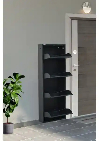 Arpelia 4'lü Metal Ayakkabılık: Modern ve Dayanıklı Depolama Çözümü