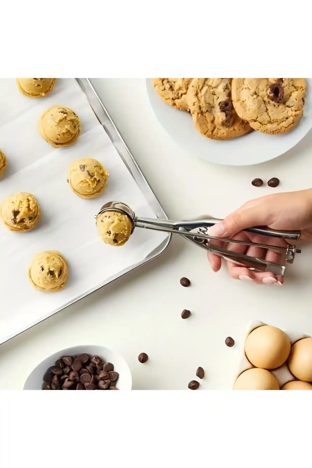 ARVALE Paslanmaz Çelik Kurabiye Helva Dondurma Servis Kaşığı 20,5 cm uzunlukta şık ve dayanıklı tasarım