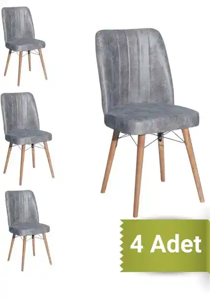 Avenza Living Kare Gold 4'lü Sandalye Modern ve Dayanıklı Mutfak Oturma Çözümü