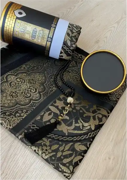Ayhan Ayhanhome Kabe Desenli Kutulu Seccade ve Tesbih Seti Çeyizlik Dini Hediyelik