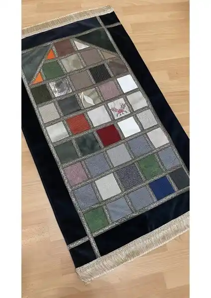 Ayhanhome Kırkyama Patchwork Kadife Astarlı Seccade Şıklık ve Fonksiyonellik Sunan Modern Tasarım