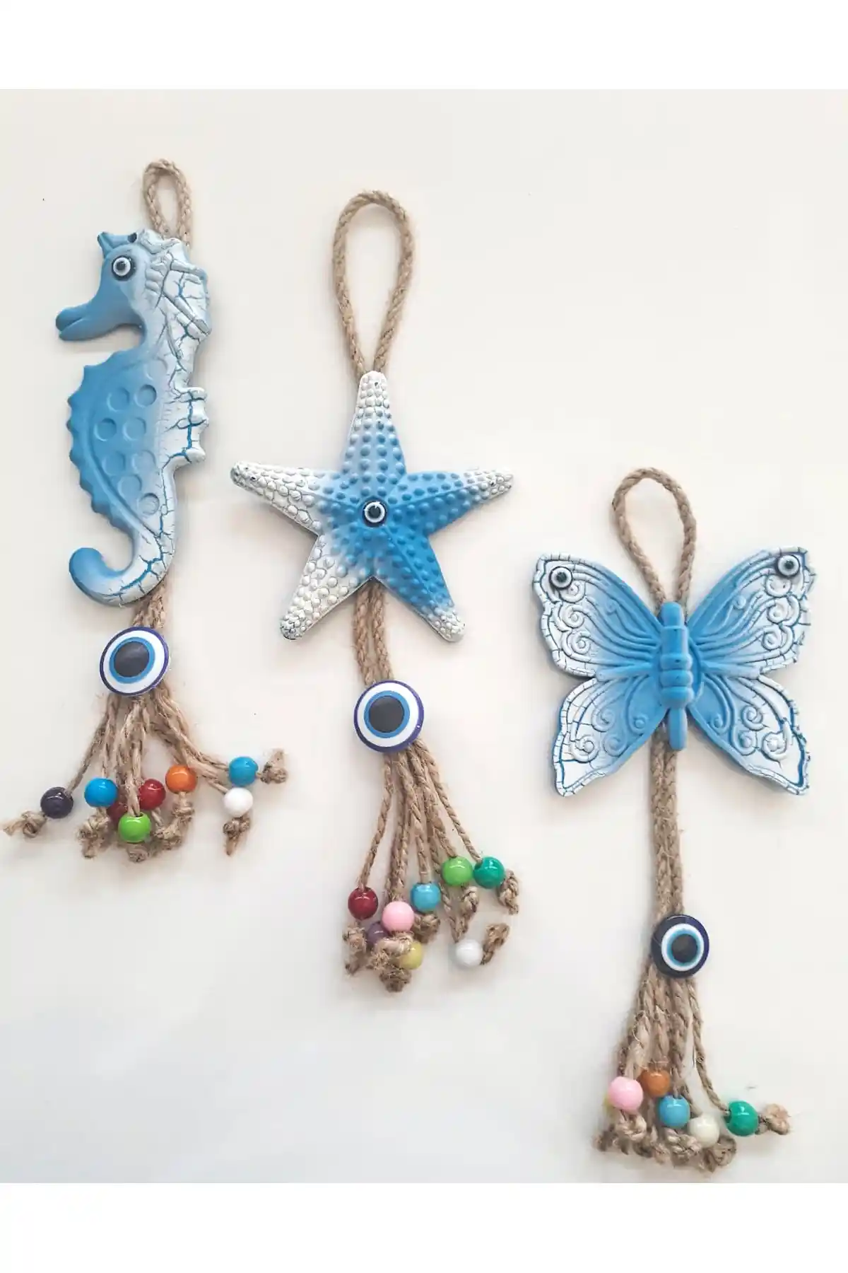 Bahçe ve Dış Mekanlar İçin Deniz Atı, Yıldız ve Kelebek Temalı Dekorasyon Seti