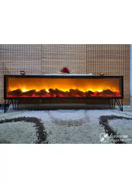 Bay Bayan TV Sehpası Full Şömineli Modern Tasarım ve Çok Fonksiyonlu Eğlence Merkezi