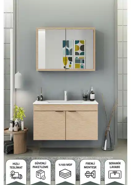 Biani Fix Loft 100 Cm Banyo Dolabı Modern ve Dayanıklı Tasarım Özellikleri