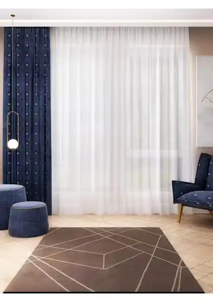 Brillant İnce Çizgili Tül Perde Etekleri Modern ve Dayanıklı Tasarım Özellikleriyle