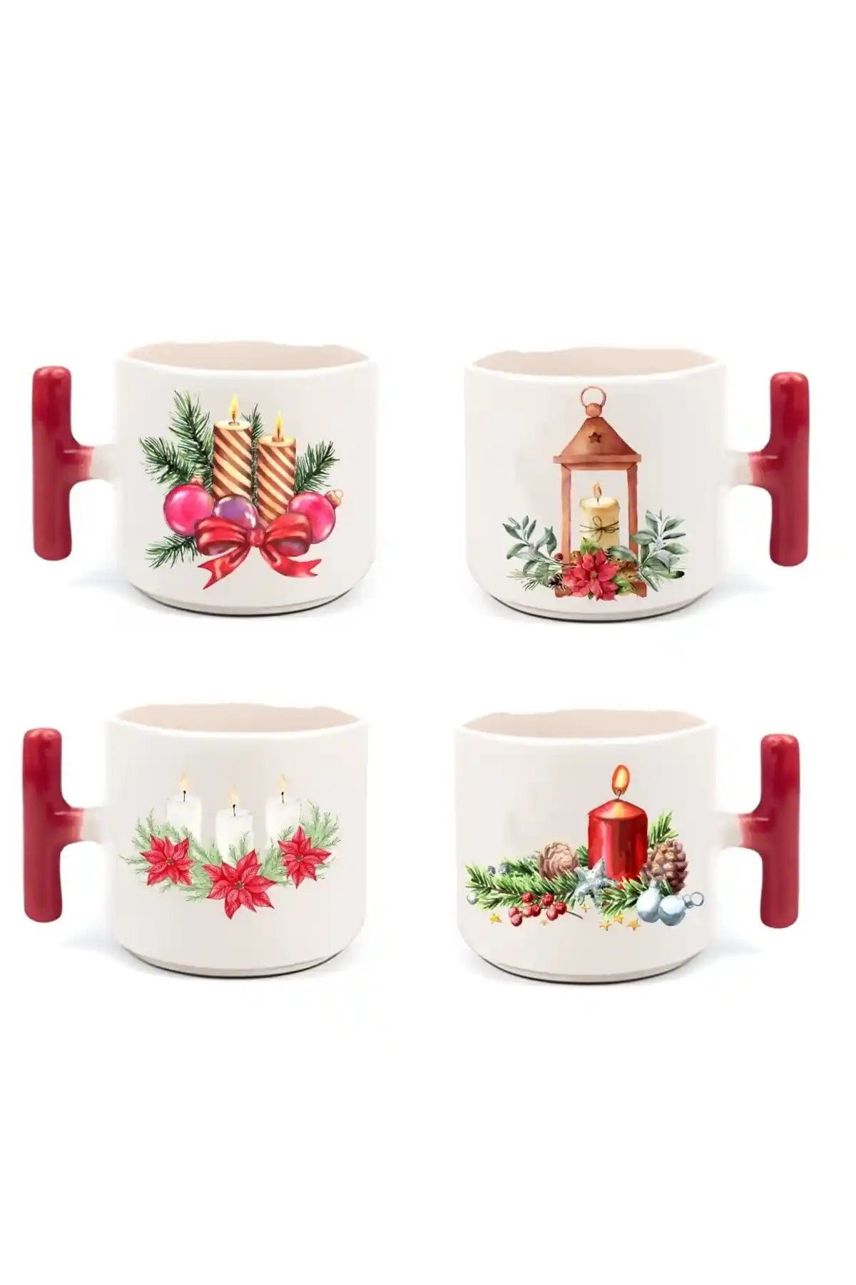 BUBESTORE Dörtlü Yılbaşı Kahve Fincanı ve Bardak Altlığı Seti Özellikleri ve Kullanıcı Yorumları