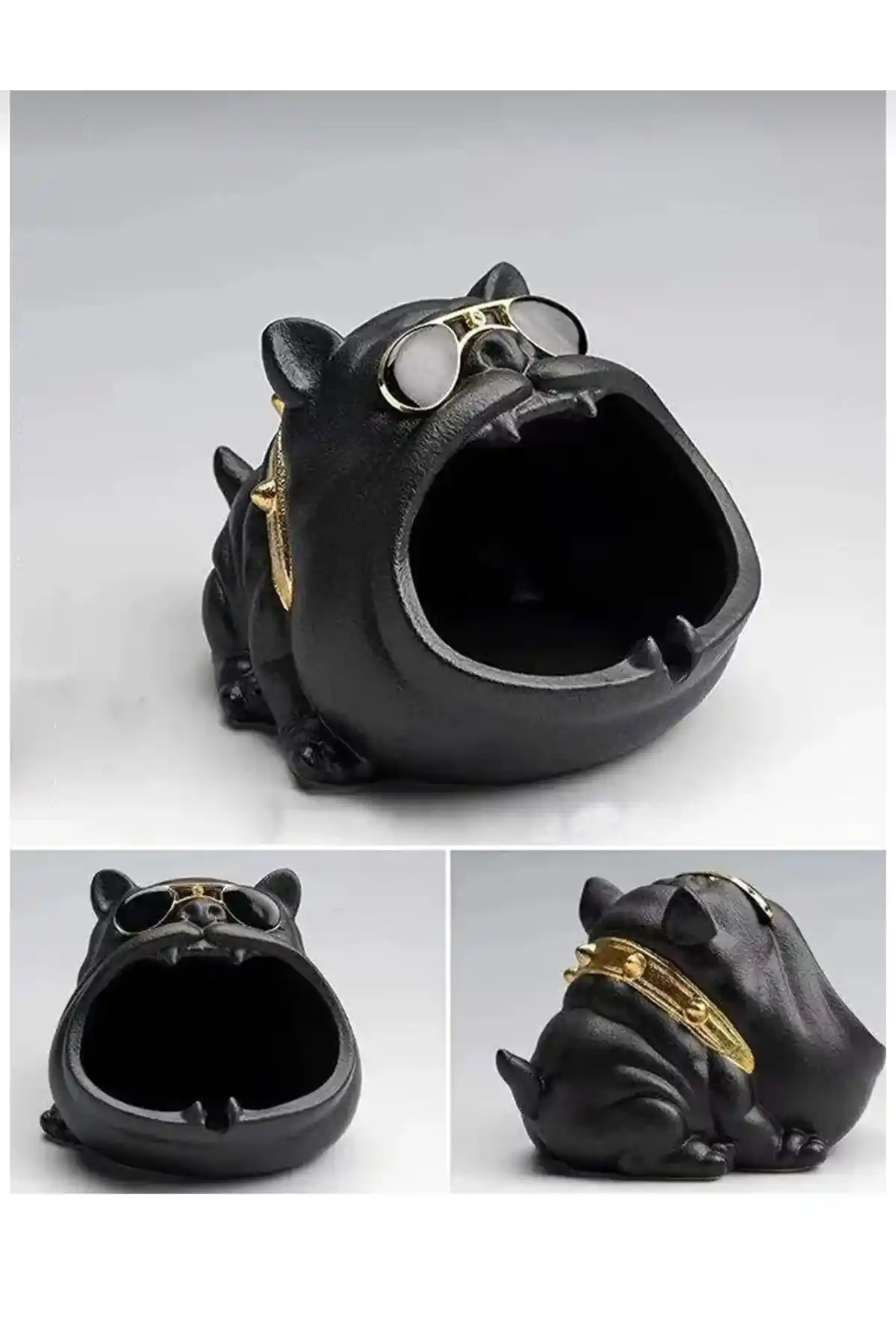 Bulldog Figürlü Dekoratif Kültablası Modern ve Dayanıklı Ev ile Ofis Dekorasyonu İçin