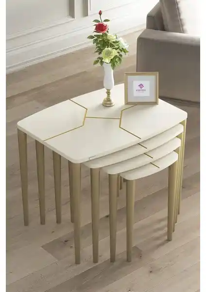 Canisa Lyon Serisi 4'lü Zigon Sehpa Takımı Modern Tasarım ve Yüksek Kaliteyle Sunuluyor