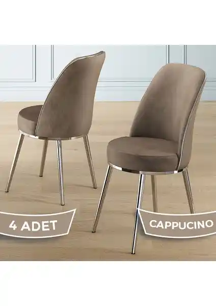 Canisa Pefa Serisi 4 Adet Cappucino Mutfak Sandalyesi Modern Tasarım ve Dayanıklılık