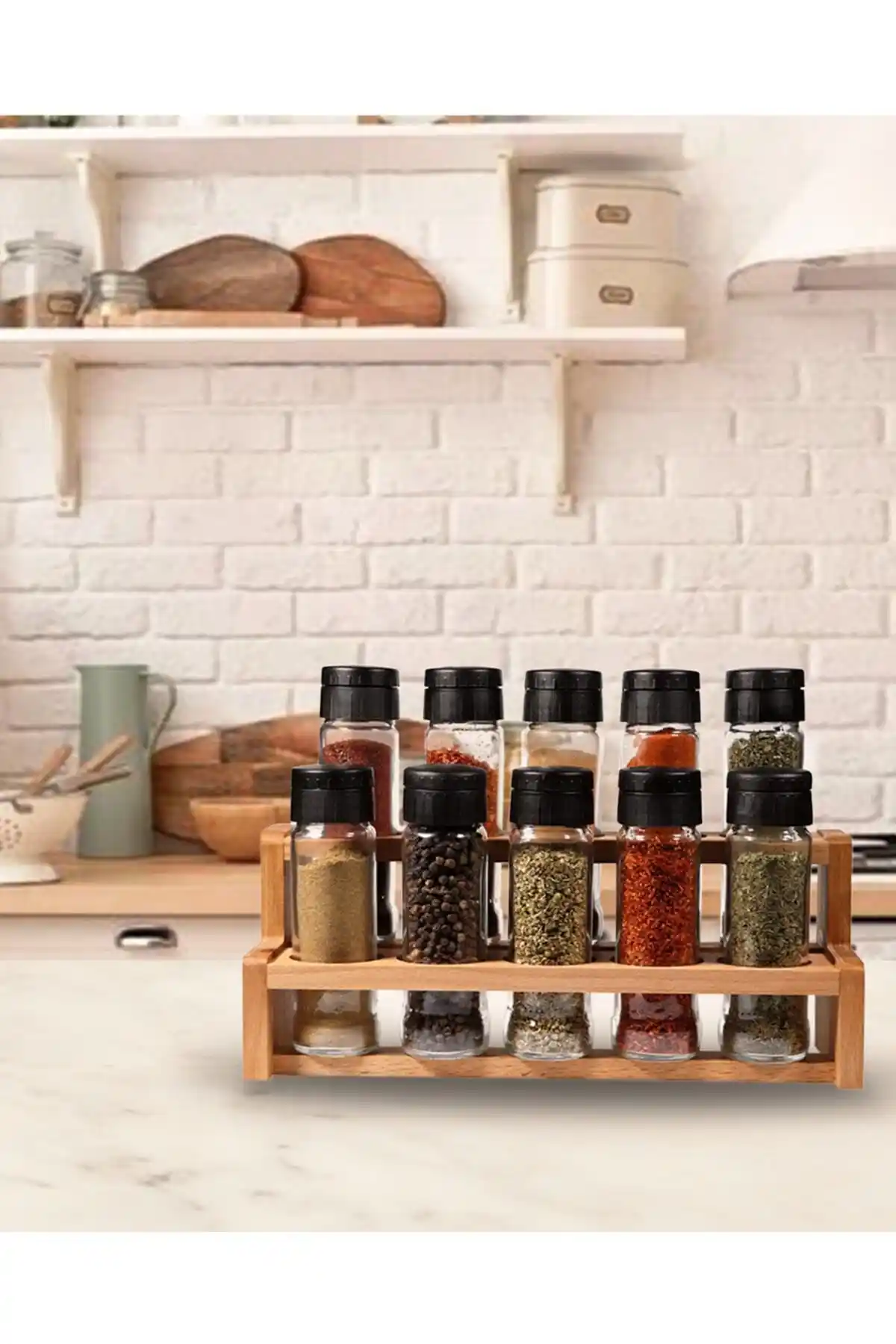 Chef Taste Baharatlık Takımı: Şık ve Dayanıklı Ahşap Mutfak Aksesuarları