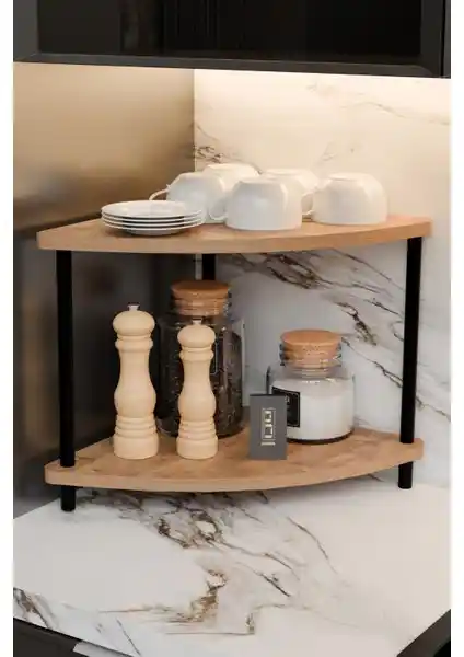 Çift Katlı Kahve Köşesi Rafı Modern ve Çok Amaçlı Mutfak Düzenleyici Çözümleri