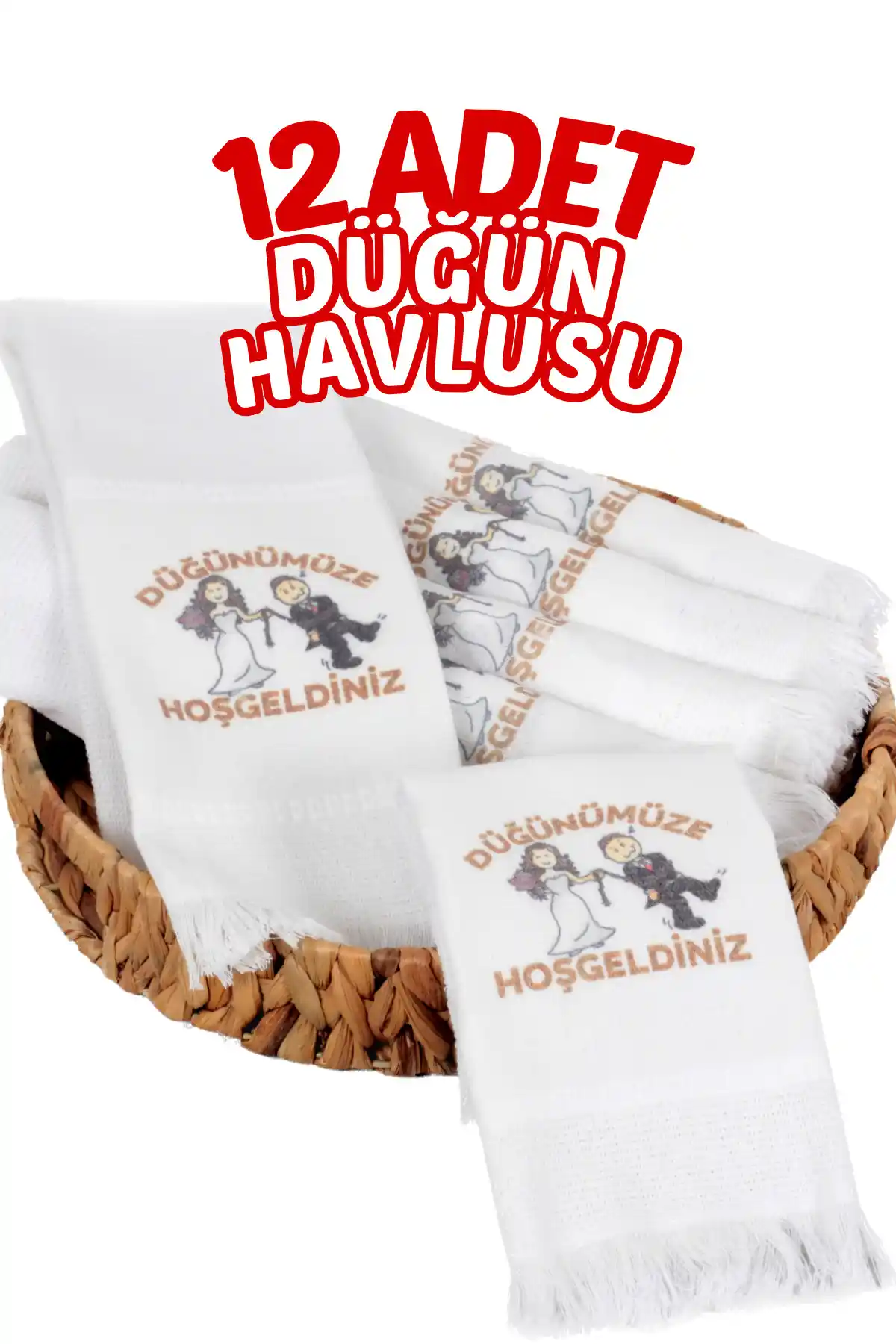 Comfort Home 12'li Saçaklı Düğün Havlusu Seti Estetik ve Pratik Kullanım İçin Uygun