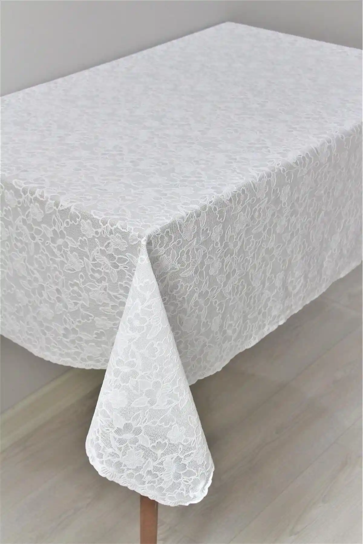 DedeEvTekstil Hazır Dantel Görünümlü PVC Silinebilir Masa Örtüsü Güpür 07-güpür