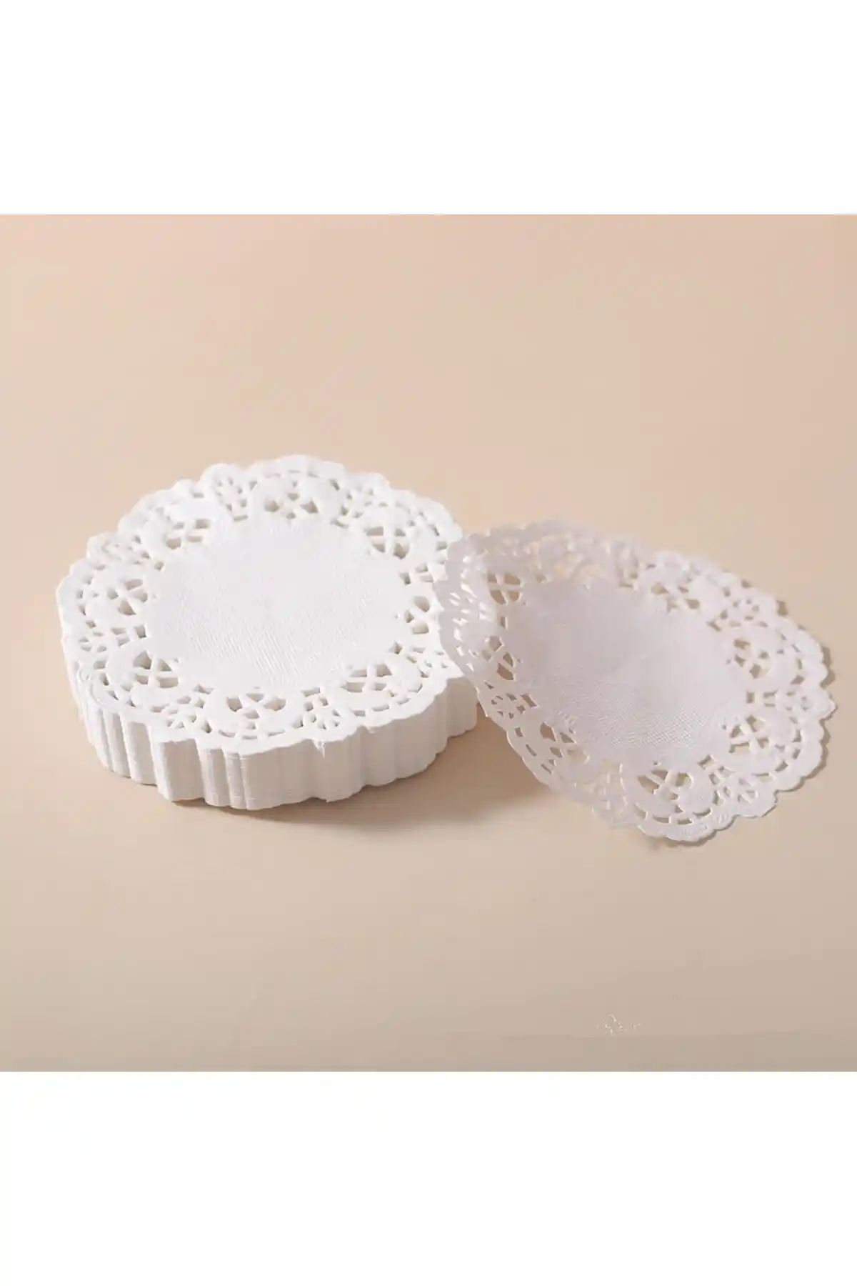Dekals 100 Adet Kağıt Dantel Bardak Altlıkları Estetik ve Pratik Sunumlar İçin Uygun