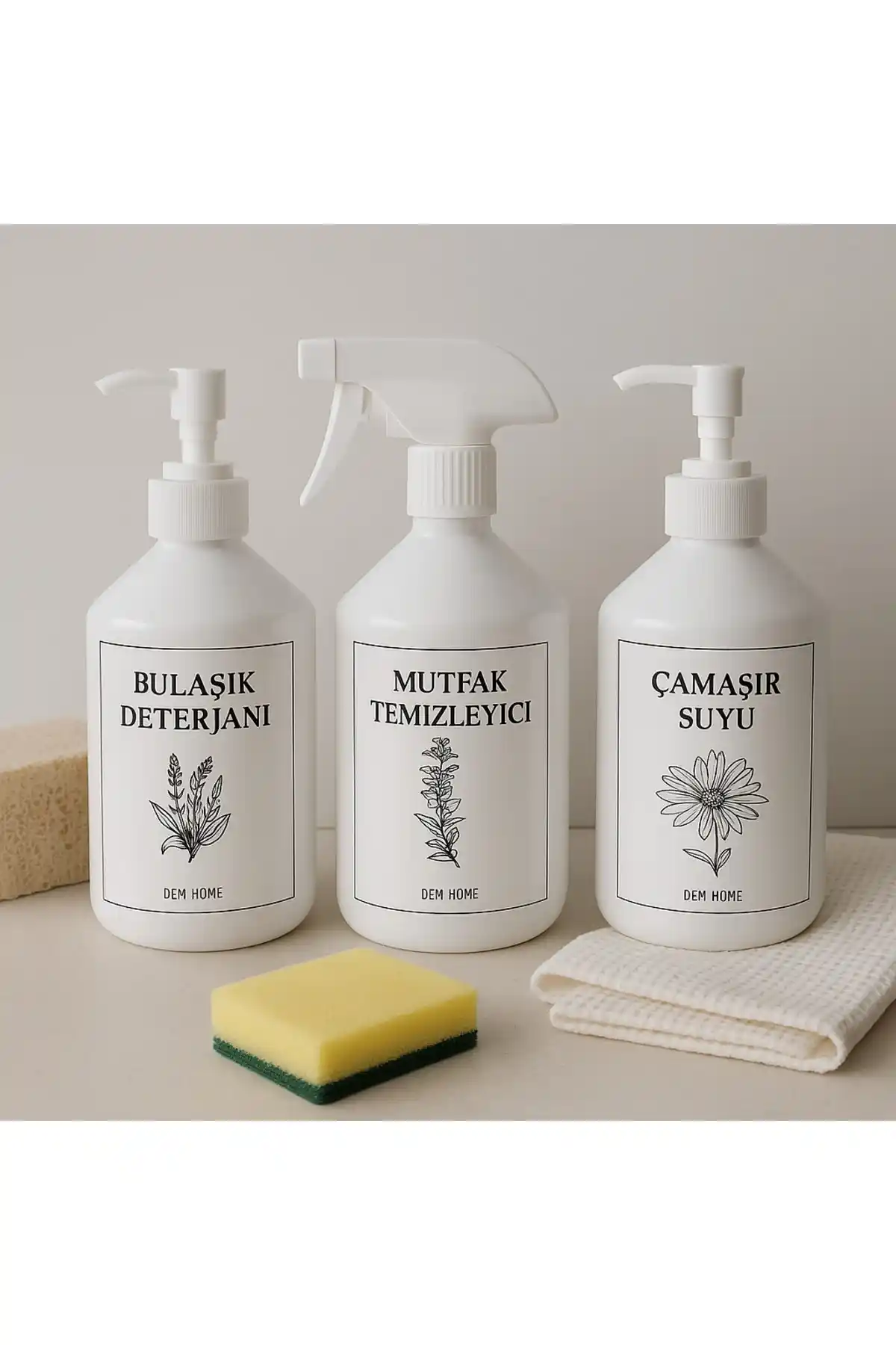 Dem Home 3'lü Beyaz Plastik Mutfak Temizlik Seti Detaylı İnceleme ve Özellikleri