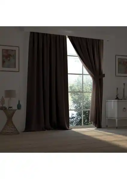 Demor Home Koyu Kahve Blackout Fon Perde Yüksek Kalite ve Şıklık Sunar