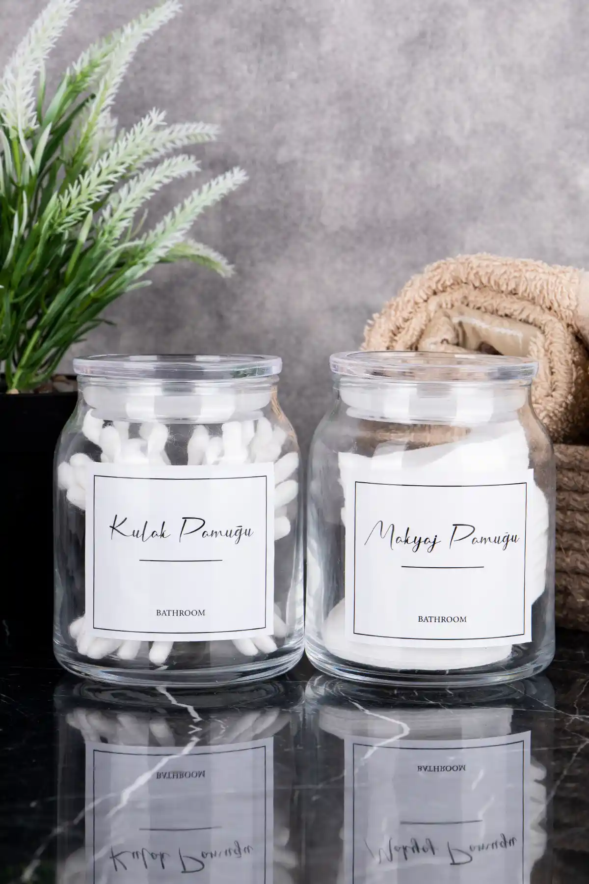 DNS HOME 2'li Cam Pamuk Seti: Şık ve Pratik Banyo Düzeni Çözümü