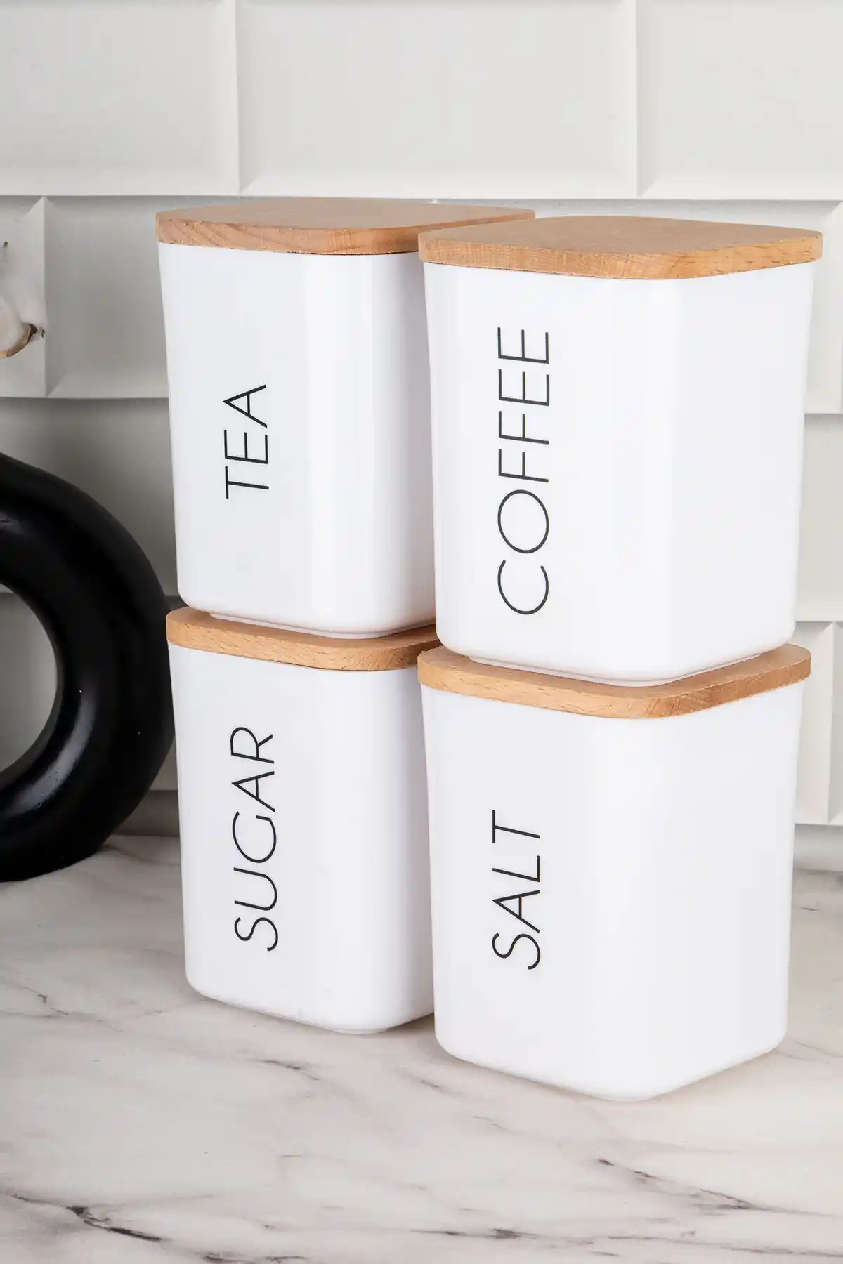 DNS HOME 4'lü Ahşap Vakum Kapaklı Saklama Kabı Seti ile Mutfak Düzeninizi Geliştirin