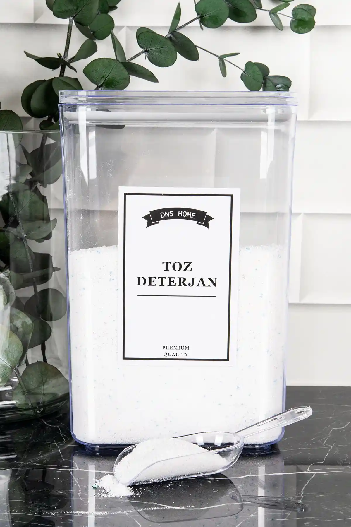 DNS HOME Toz Deterjan Saklama Kabı Geniş Hacim ve Vakum Kapaklı Tasarımıyla