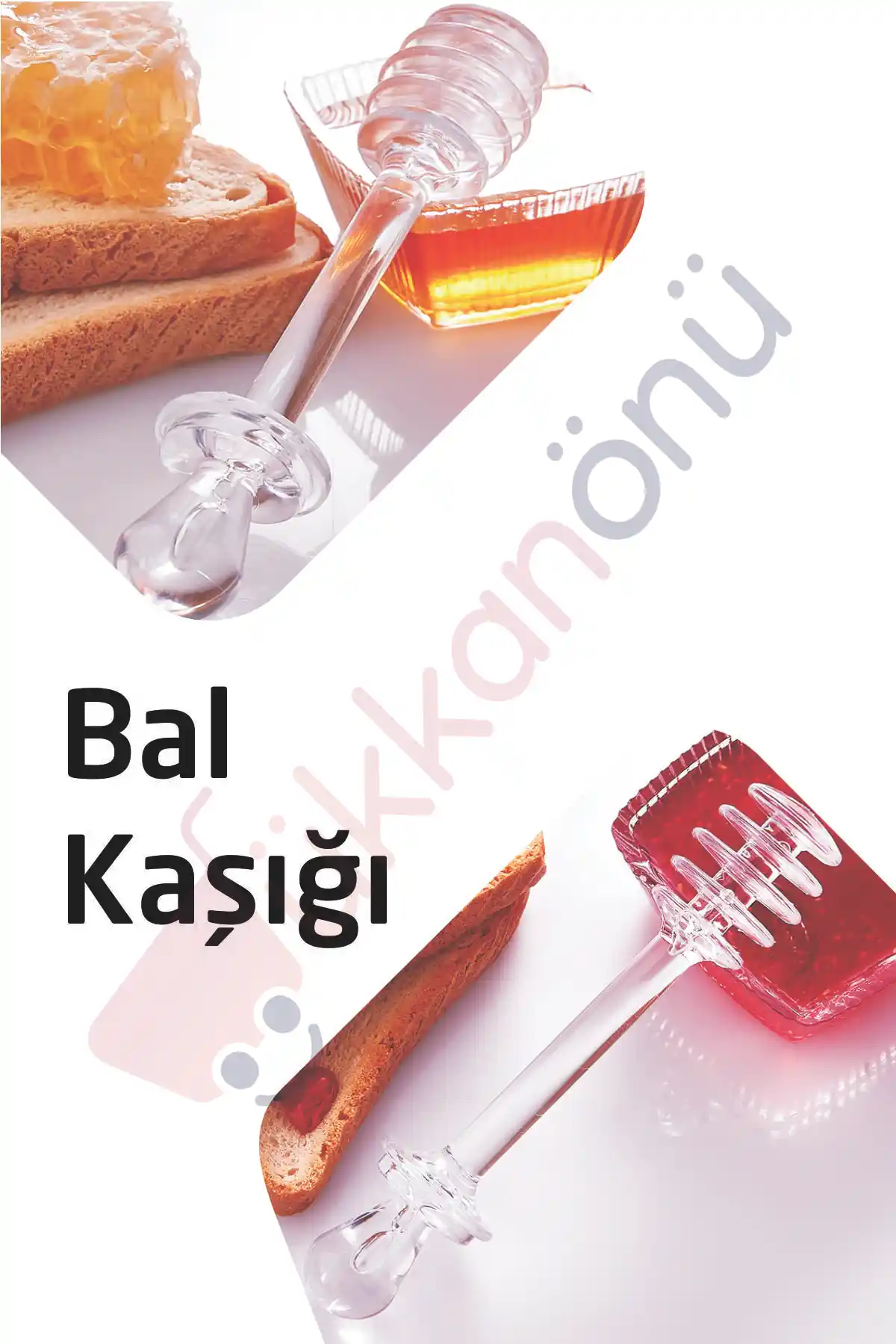 Dükkanönü Akrilik Kristal Bal ve Reçel Kaşığı - Estetik ve Pratik Mutfak Gereçleri