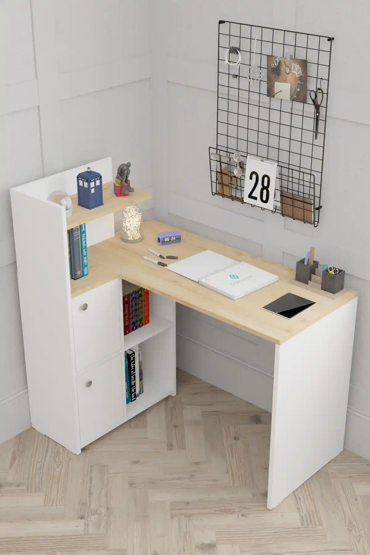 Durusilya Mobilya L Şekilli Çalışma Masası Modern Tasarım ve Fonksiyonellik