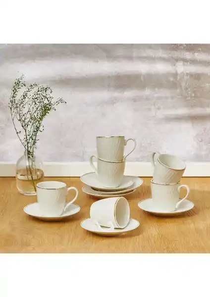 Emsan Lora 6 Kişilik Kahve Fincan Takımı Zarif ve Fonksiyonel Tasarım