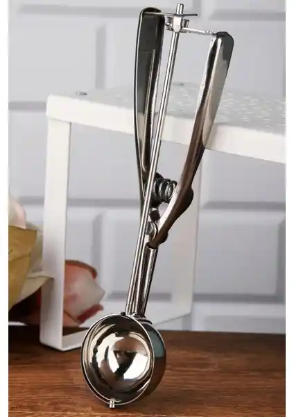 Ersamica Çelik Dondurma Kepçesi Profesyonel Büyük Boy Dayanıklı ve Hijyenik Mutfak Aracı