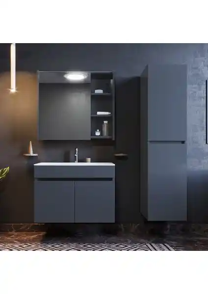 Ertekpa Galata Serisi 75 cm Antrasit Banyo Dolabı ve Boy Dolabı Takımı İncelemesi