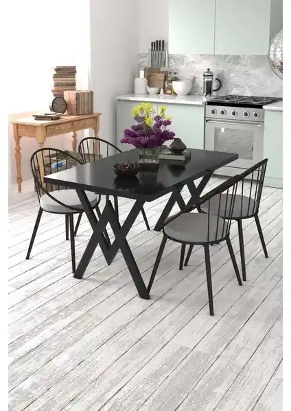 EVDEMO Eylül Mutfak Masa Sandalye Takımı: Şık ve Dayanıklı Modern Tasarım